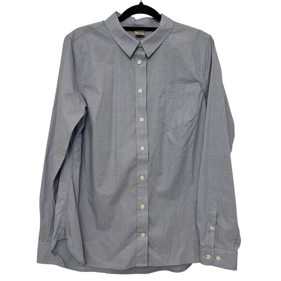 Duluth Trading Womens Button Up Shirt Blue Sz Medium Business Casual Long Sleeve - Picture 1 of 8